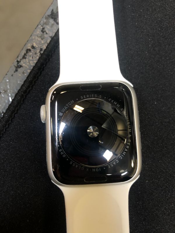 Photo 1 of Apple Watch Series 5 (GPS, 44MM) Aluminum Case with WHITE Sport Band
