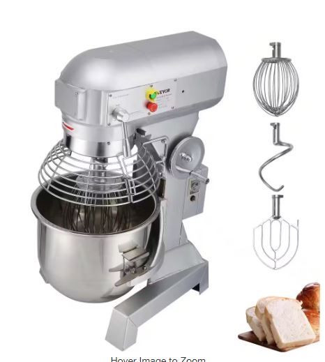 Photo 1 of 15 Qt. Commercial Food Mixer 3 Speeds Adjustable Spiral Mixer with Stainless Steel Bowl for Schools Bakeries
