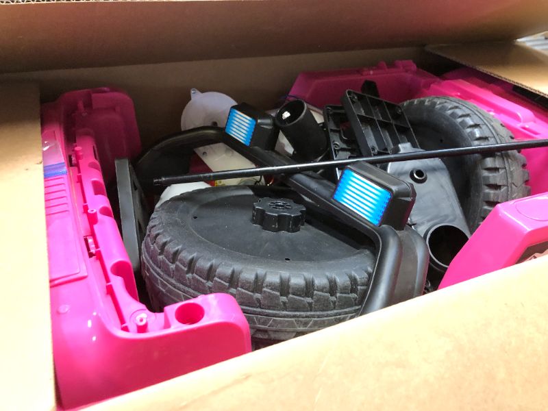 Photo 1 of Hetoy Kids Ride On Truck Car, 12V Battery Powered Electric Vehicles Toy w/Parent Remote Control, Spring Suspension, 3 Speeds, LED Lights, Music & Horn, Electric Cars for Kids, Gift for Boy Girl, Pink
