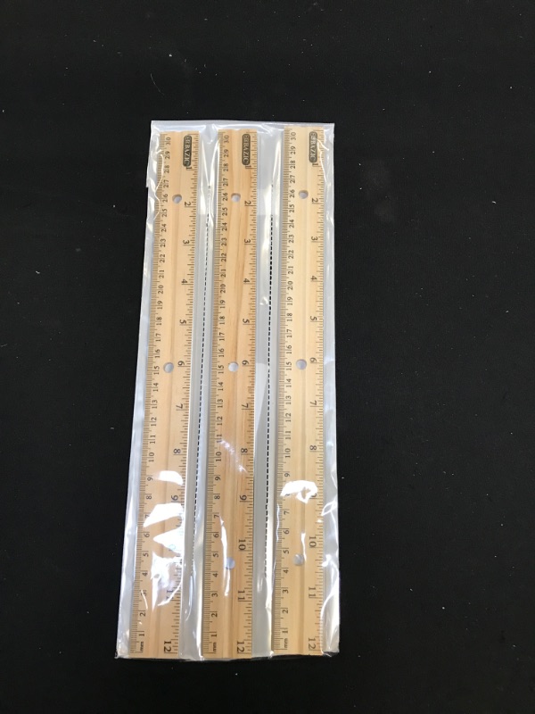 Photo 2 of Bazic 306-24 12 in. 30cm Wooden Ruler- Pack of 24