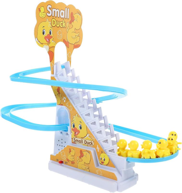 Photo 1 of Zerodeko Small Duck Climbing Toy, Cute Animal Climbing Stair Toy with Music and Light, Funny Roller Coaster Slide Track Toy Early Educational Toys Gifts for Kids Toddler (Duck)