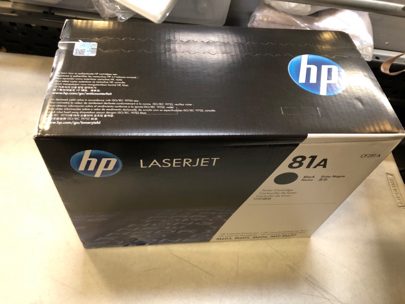 Photo 2 of HP 81A Black Toner Cartridge | Works with HP LaserJet Enterprise M604, M605, M606 Series; HP LaserJet Enterprise MFP M630 Series | CF281A ---- SEALED 