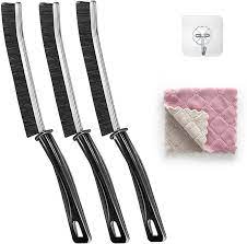 Photo 1 of 3Pcs Hard-Bristled Crevice Cleaning Brush with Rags and Hook, Groove Cleaner Scrub Brush Tile Joints, Kitchen Crevice Gap Cleaning Brush Tool Kit, Stiff Angled Bristles for Bathtub, Kitchen, Window