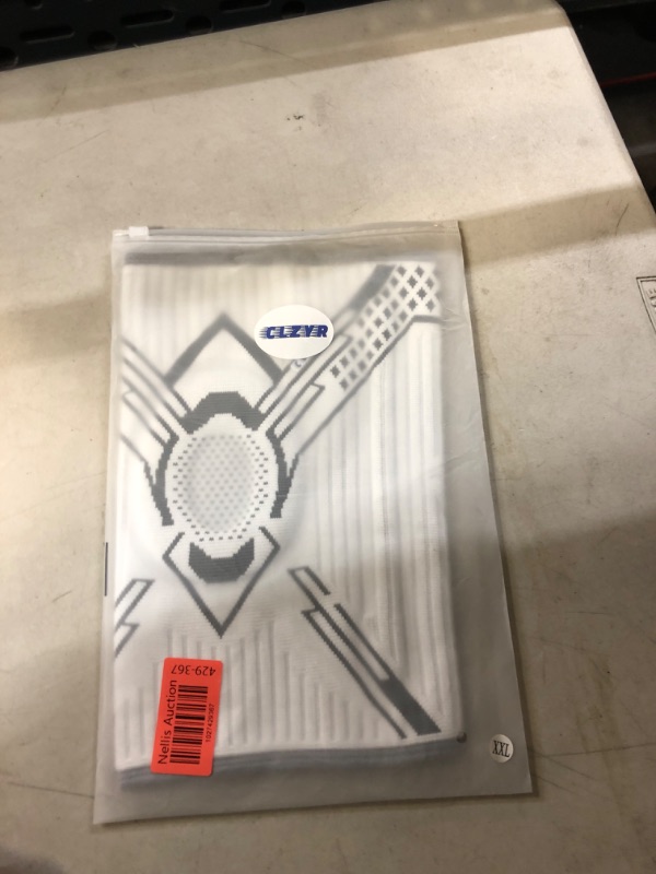 Photo 1 of CLZYR Knee Compression Sleeve for Knee Pain with Patella Gel Pad & Side Stabilizers Knee Brace for Knee Pain Relief,Weak, Swollen&Injured Knees & Arthritis for Sports (XX-Large, White) XX-Large White