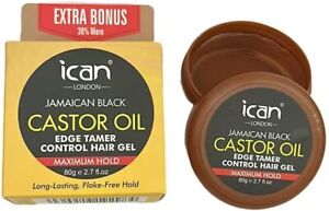 Photo 1 of ican London Jamaican Black Castor Oil Edge Control Hair Gel Maximum Hold 80g