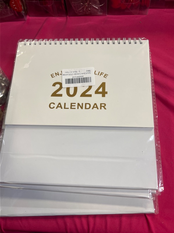 Photo 2 of Galiejar Small Desk Calendar 2023-2024, (8.2x7") 18 Monthly Standing Flip Desktop Calendar,from Jul. 2023 to Dec. 2024 (White)
