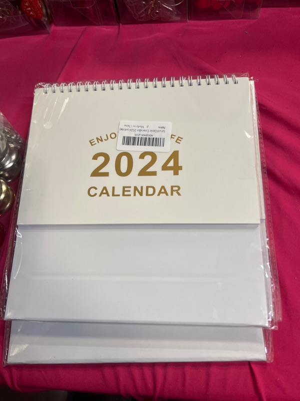 Photo 2 of Galiejar Small Desk Calendar 2023-2024, (8.2x7") 18 Monthly Standing Flip Desktop Calendar,from Jul. 2023 to Dec. 2024 (White)
