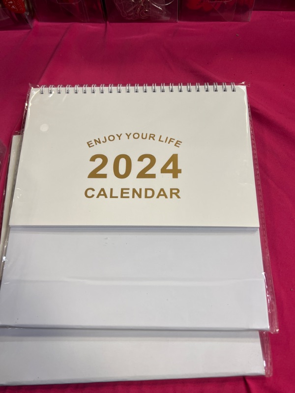 Photo 2 of Galiejar Small Desk Calendar 2023-2024, (8.2x7") 18 Monthly Standing Flip Desktop Calendar,from Jul. 2023 to Dec. 2024 (White)
