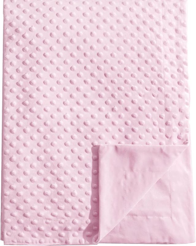 Photo 1 of david's kids Minky Baby Blanket for Girls, 40x50 Inches Soft Lightweight Micro Fleece Baby Blanket with Double Layer, Dotted Backing, Breathable Receiving Blanket for Newborns, Pink
