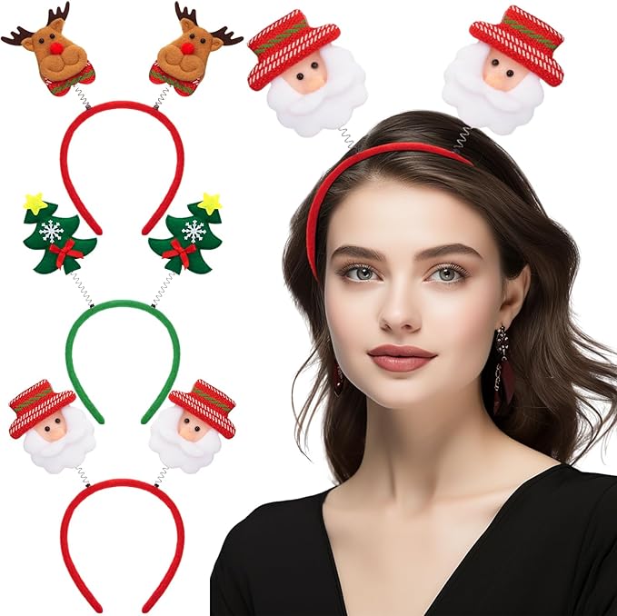 Photo 1 of FUTUREPLUSX 3PCS Christmas Party Headbands, Headbands for Kids Adults Christmas Head Hat Toppers Costome Accessories for Party Supplies Photo Booth
