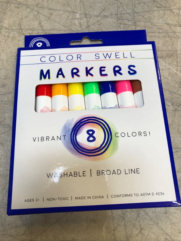 Photo 2 of Color Swell Washable Markers With 8 Vibrant Colors Are Perfect for Teachers, Kids, Parties, and Classrooms