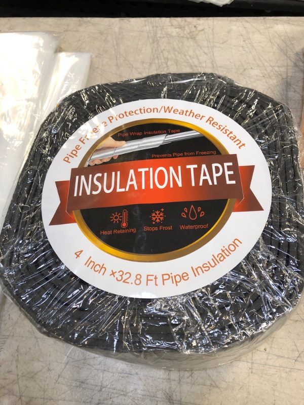 Photo 2 of 32.8ft Pipe Insulation Wrap Tape, 4 InchX32.8 Ft Pipe Insulation Wrap, Water Pipe Insulation Wrap for Winter Freeze Protection Insulation Tape Weather Resistant for Reduce Heat Loss
