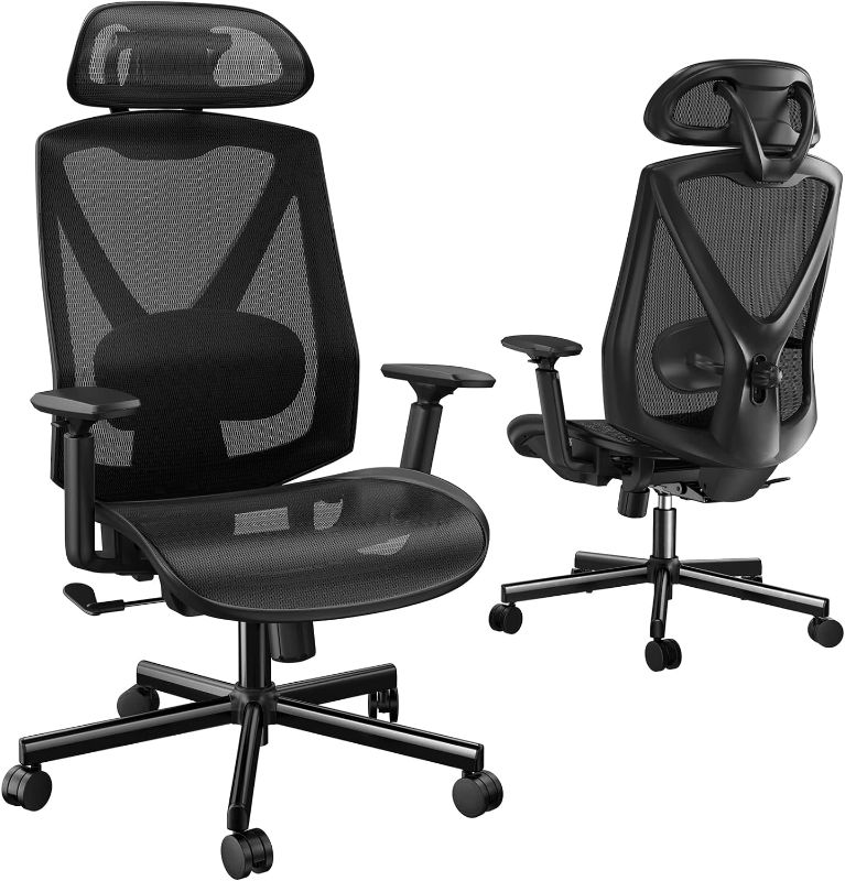 Photo 1 of HUANUO Ergonomic Office Chair, Desk Chair with Adjustable Lumbar Support Footrest Under Desk