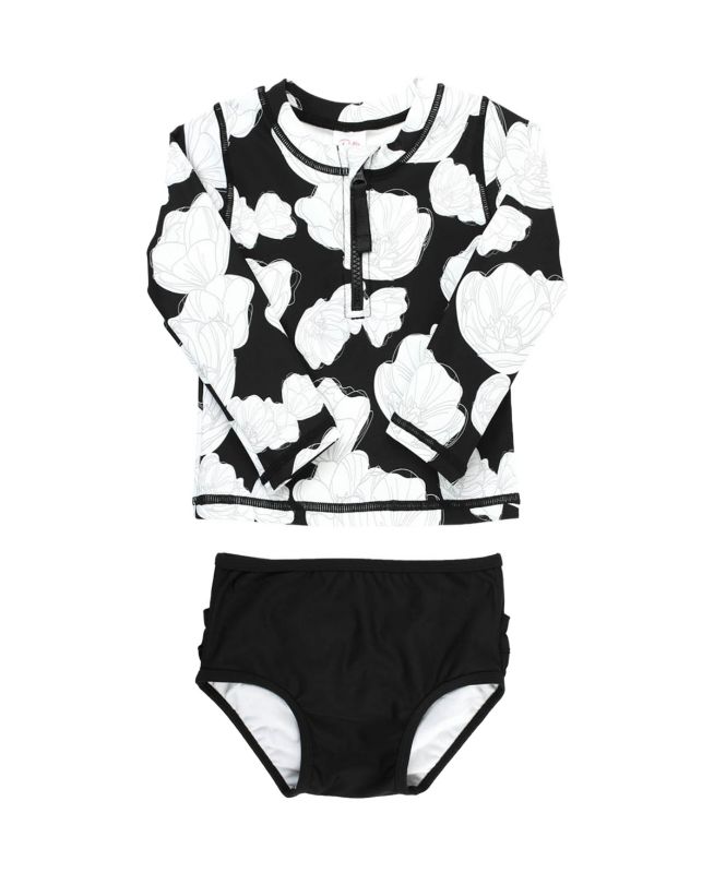 Photo 1 of Baby Girls Long Sleeve Rash Guard Swimsuit, 2-Piece Set - Brilliant Blooms

6-12 months 