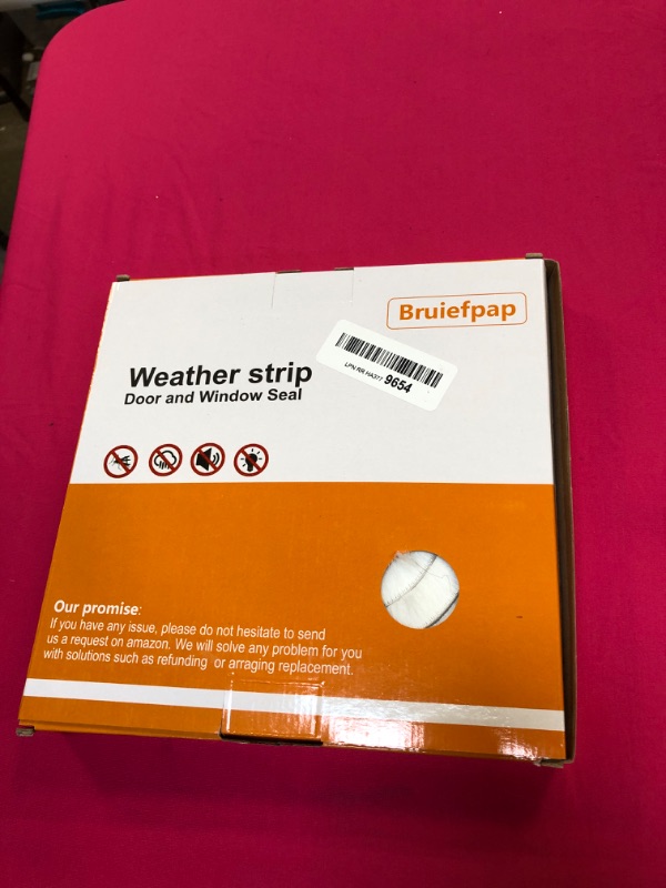 Photo 2 of 24.6FT Brush Weather Stripping, Neat Pile Self Adhesive Seal Strip for Windows and Door, Weatherstrip for Soundproofing, Windproof, Dustproof, Stronger Stickiness, 0.35'' Wide x 0.6'' Thick, White 24.6FT, 0.35'' Wide X 0.6'' Thick White