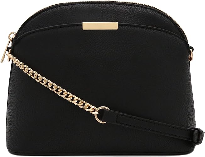 Photo 1 of FashionPuzzle Faux Leather Small Dome Crossbody bag with Chain Strap
