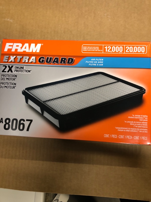 Photo 2 of FRAM Extra Guard Engine Air Filter Replacement, Easy Install w/Advanced Engine Protection and Optimal Performance, CA8067 for Select Acura, Isuzu and Toyota Vehicles