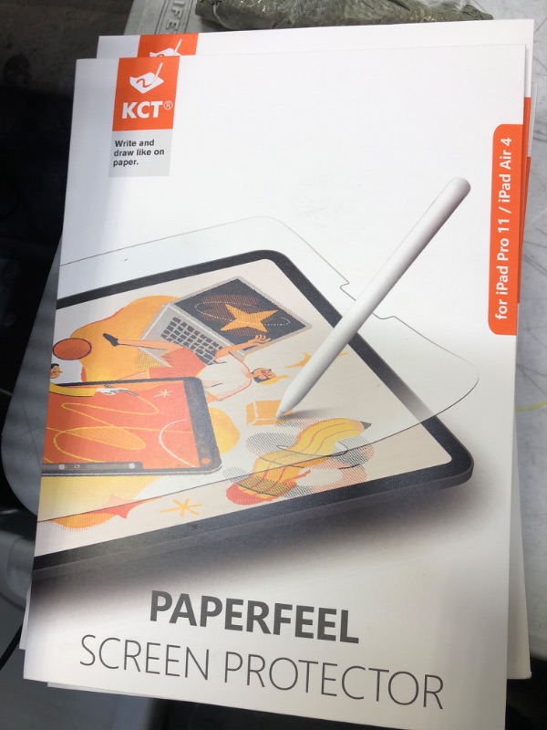 Photo 2 of KCT [3+2 PACK Paper Screen Protector Compatible with iPad Pro 11 Inch 2022&2021&2020 (4th&3rd&2nd) with Camera Lens Protector, Anti-Glare & Matte Film Compatible with Apple Pencil for Drawing Silver PCK OF 12