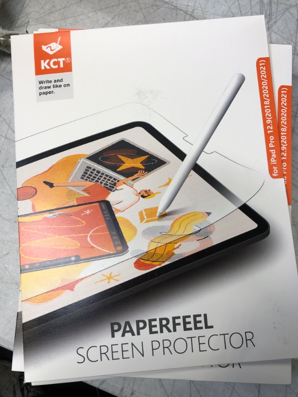 Photo 2 of KCT [3+2 Pack Paper Screen Protector Compatible with iPad Pro 12.9 (2022 & 2021 & 2020 Model), Draw Like Paper, Easy Installation, Anti-Glare & Matte - Camera Lens Protector Black PCK OF 15