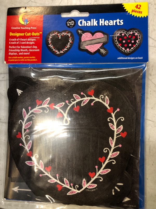 Photo 2 of Creative Teaching Press Incentives, Wall Décor Chalk Hearts Cut Outs, 6", CT 6076