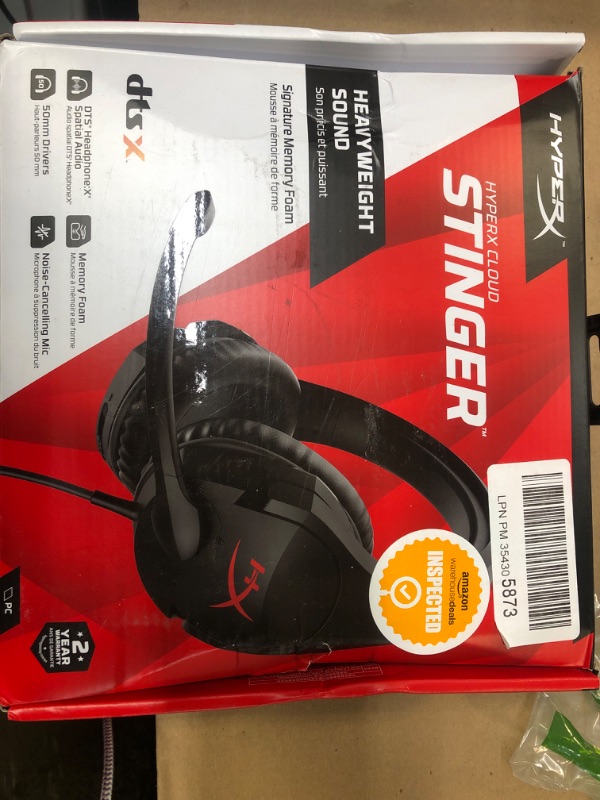 Photo 2 of HyperX Cloud Stinger – Gaming Headset, Lightweight, Comfortable Memory Foam, Swivel to Mute Noise-Cancellation Mic, Works on PC, PS4, PS5, Xbox One, Xbox Series X|S and Mobile,Black Black Wired Stinger DTS