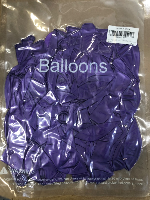 Photo 2 of Dark Purple 12 Inch Latex Balloons,80 Pack Pearlized Dark Purple Balloons for Festival Picnic Family Engagement, Wedding, Birthday Party, Baby Shower Party Decorations 80 PCS Purple