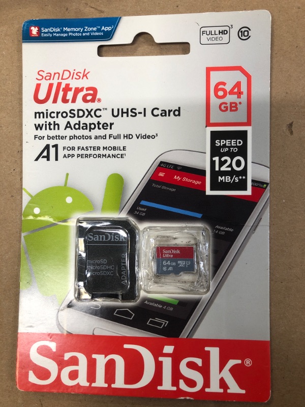 Photo 1 of SanDisk 64GB 3-Pack Ultra microSDXC UHS-I Memory Card (3x64GB) with Adapter Previous Generation 64GB (3-Pack)