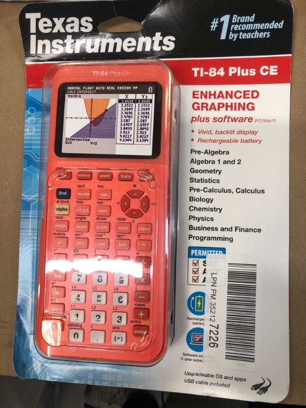 Photo 1 of texas instruments enhanced graphing t1-84 plus CE