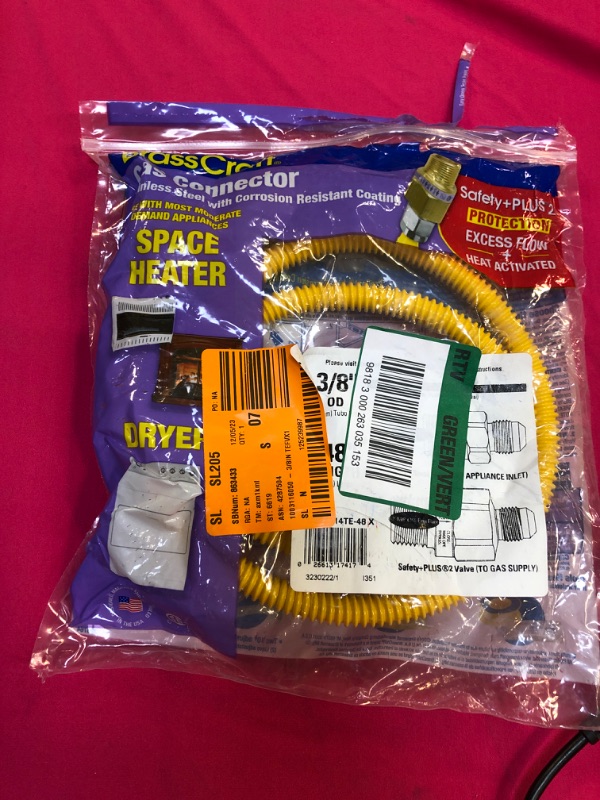 Photo 2 of 1/2 in. MIP x 1/2 in. MIP x 48 in. Gas Connector (3/8 in. O.D.) with Safety+Plus2 Thermal Excess Flow Valve (28,300 BTU)