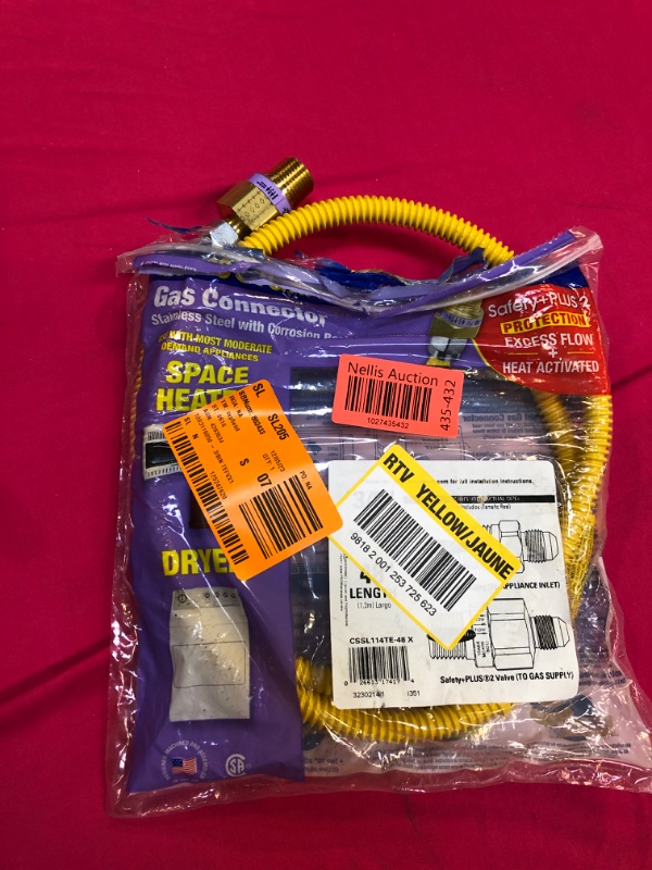 Photo 2 of 1/2 in. MIP x 1/2 in. MIP x 48 in. Gas Connector (3/8 in. O.D.) with Safety+Plus2 Thermal Excess Flow Valve (28,300 BTU)