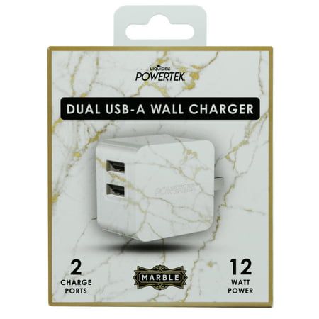 Photo 1 of Liquipel Dual USB-a Wall Charger Marble - White/Gold
 
 2 PACK 