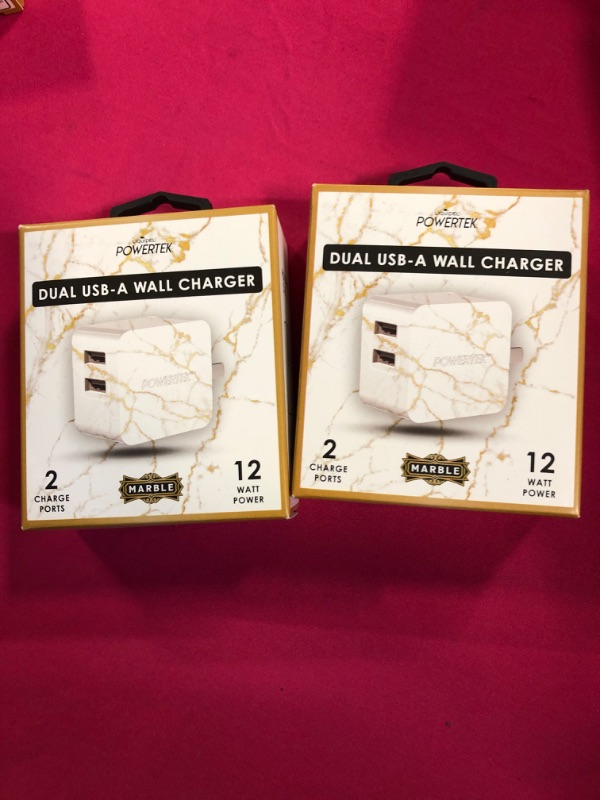 Photo 2 of Liquipel Dual USB-a Wall Charger Marble - White/Gold
 
 2 PACK 