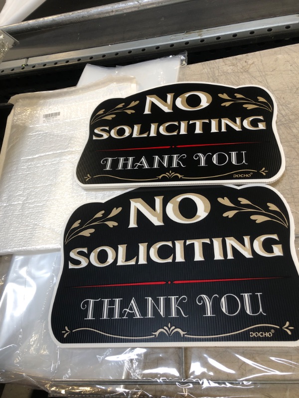 Photo 1 of 2 PACK 10" X 12" "NO SOLICITING, THANK YOU" SIGN
