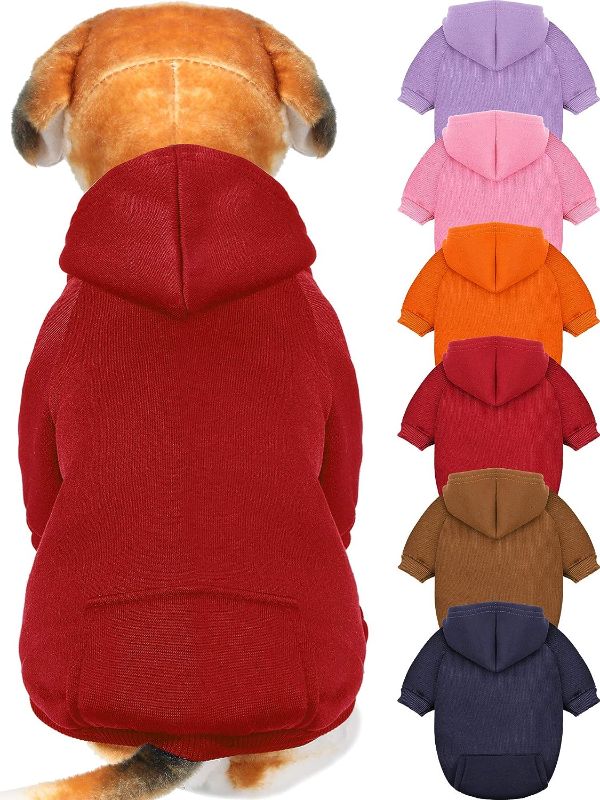 Photo 1 of 6 Pieces Dog Hoodie Dog Clothes Sweaters with Hat, Pet Winter Clothes Warm Hoodies Coat Sweater for Small Dogs Chihuahua(S)

SIZE -XX -SMALL