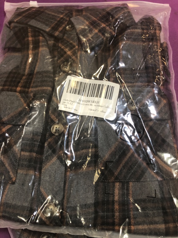 Photo 2 of Girls Plaid Button Down Shirts Western Shirts Kids Long Sleeve Casual Collared Blouses 2XL
