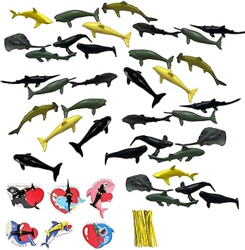 Photo 1 of 36 Pack Valentines Day Cards for Kids with Sea Animal Figures Toys Valentines Day Gifts for Kids Classroom School Exchange Boys Girls Party Favors Kids Valentines Day Gift
