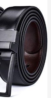 Photo 1 of Beltox Fine Men's Dress Belt Leather Reversible 1.25" Wide Rotated Buckle Gift Box …