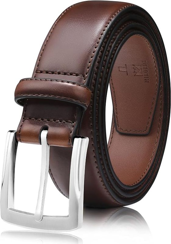 Photo 1 of MILORDE Men's Genuine Leather Dress Belt, Handmade, 100% Cow Leather, Fashion & Classic Designs for Work Business and Casual
 