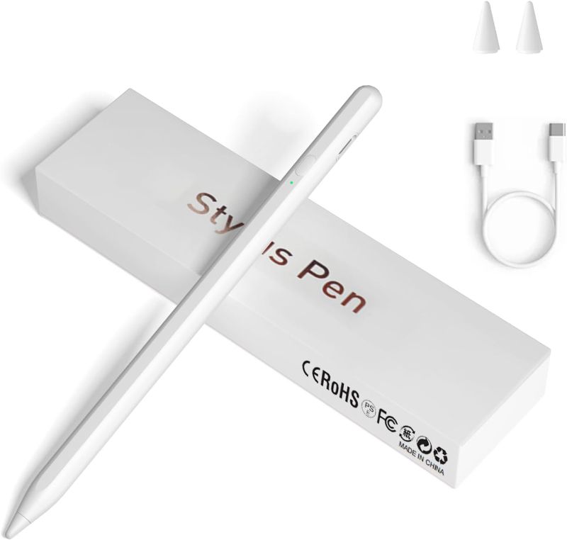 Photo 1 of Stylus Pens for Touch Screens, Universal Fine Point iPad Pencil with Magnetic Adsorption Compatible with iPhone/iPad/Samsung/Android/Tablet & Other Touch Screens (White)
 
