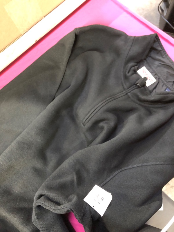 Photo 2 of Wrangler Authentics Men's Sweater Fleece Quarter-Zip,, Caviar, Size X-Large