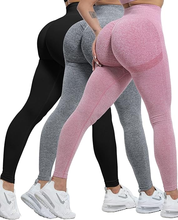 Photo 1 of 3 Piece Workout Leggings Sets for Women, Gym Scrunch Butt Butt Lifting Seamless Leggings  small 