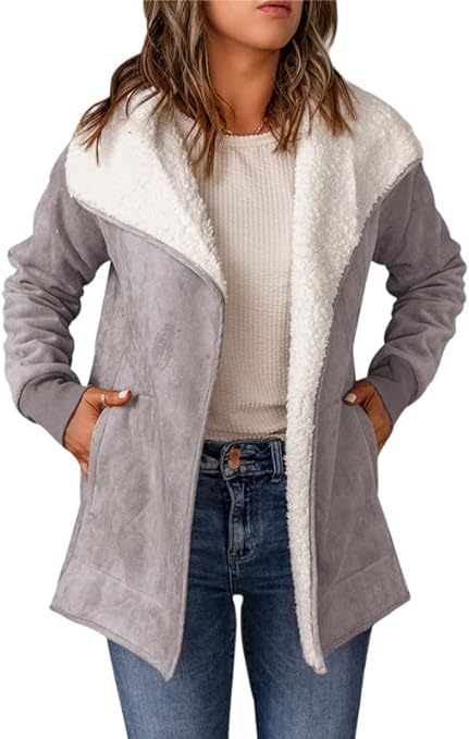 Photo 1 of Dokotoo Women's Winter Warm Stand Collar Sherpa Lined Outerwear Fleece Jacket Coats
 XL 