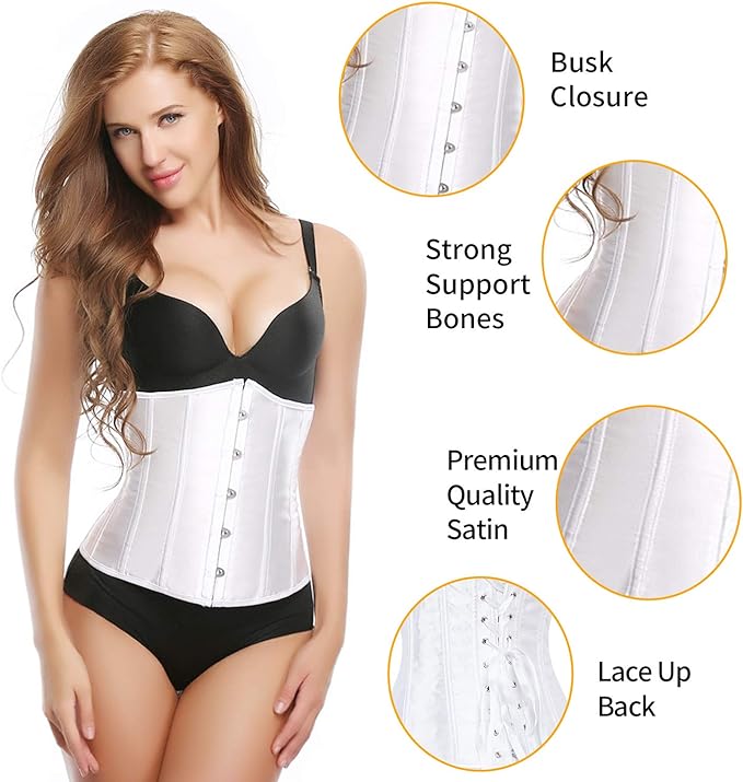 Photo 1 of Fashion Womens Sexy Satin Vintage Underbust Waist Training 