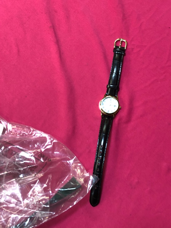 Photo 2 of Casio Women Analog Quartz Watch with Leather Strap LTP-V002GL-7BUDF, White, Strap.
 