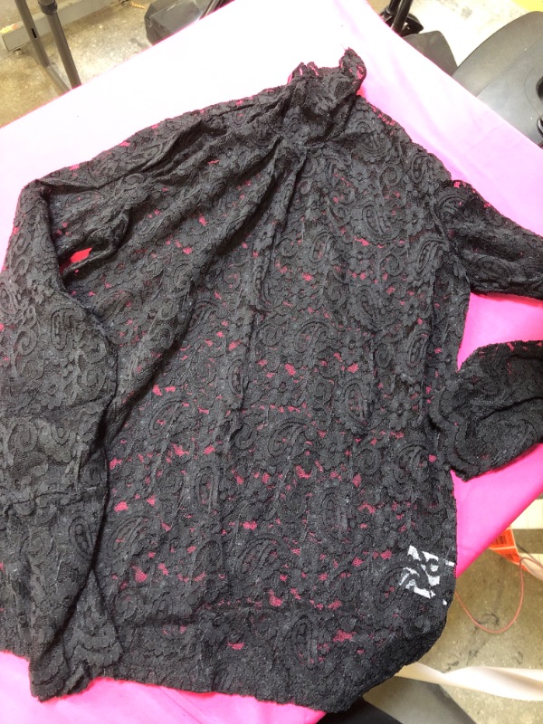 Photo 1 of black floral cut out shirt L  turtle neck 