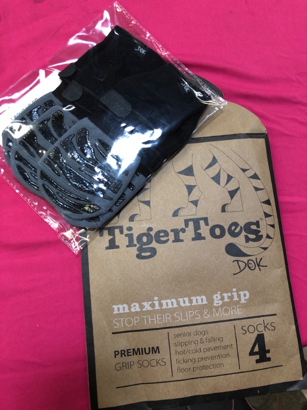 Photo 2 of DOK TigerToes Premium Non-Slip Dog Socks for Hardwood Floors - Extra-Thick Grip That Works Even When Twisted - Prevents Licking, Slipping, and Great for Dog...
 