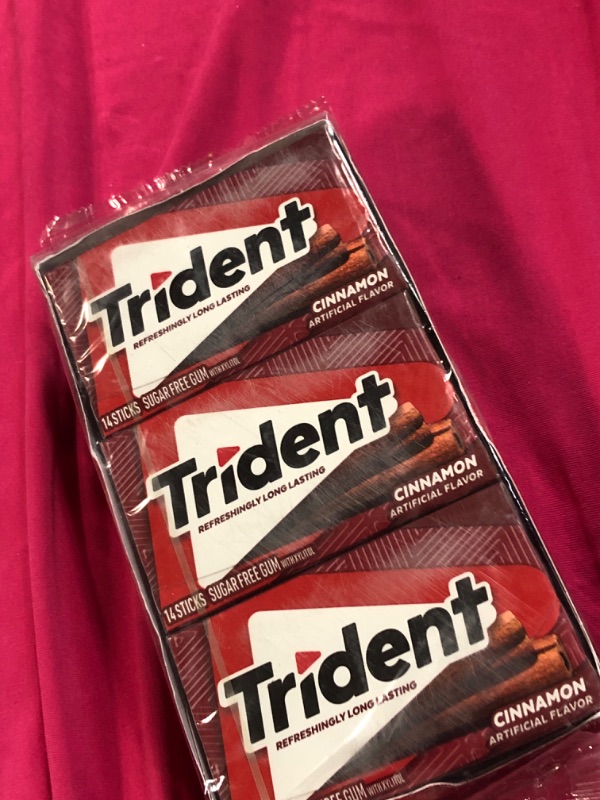 Photo 2 of Trident Cinnamon Sugar Free Gum, 12 Packs of 14 Pieces (168 Total Pieces) Cinnamon 14 Count (Pack of 12)