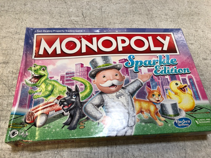 Photo 2 of Hasbro Gaming Monopoly Sparkle Edition Board Game, Family Games, with Glittery Tokens, Pearlescent Dice, Sparkly Look, (Amazon Exclusive)