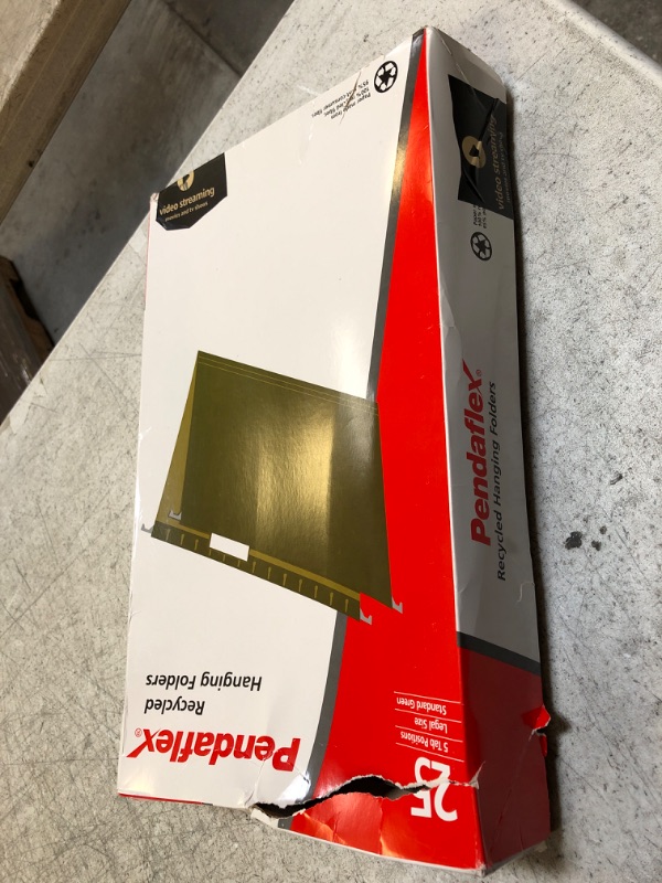 Photo 1 of Pendaflex Recycled Hanging Folders, Legal Size, Standard Green, 1/5 Cut, 25/BX (81622) Legal 1/5 Cut Folders