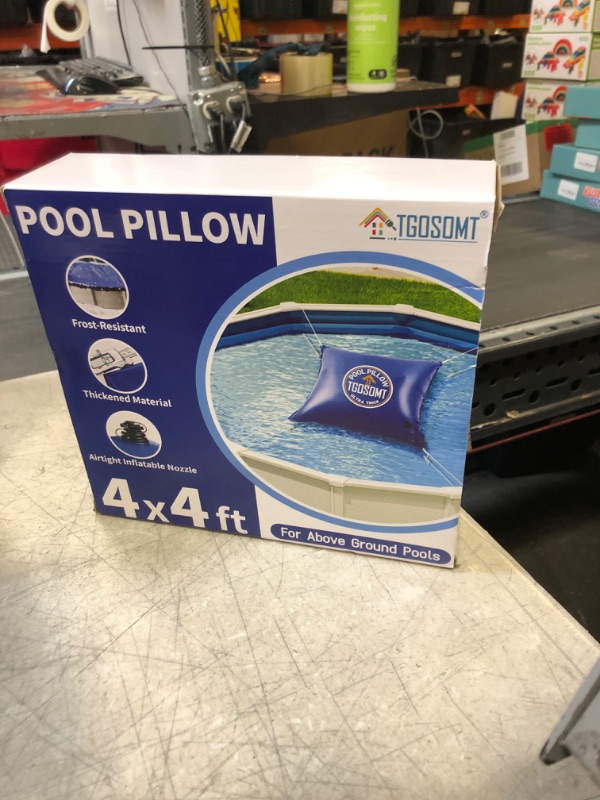 Photo 2 of 4' X 4' Pool Pillows for Above Ground Pools, Ultra Thick PVC Cold-Resistant Pool Cover Air Pillow, Winterizing Ice Equalizer, Swimming Pool Closing Kit for Winter (66ft Rope Included)